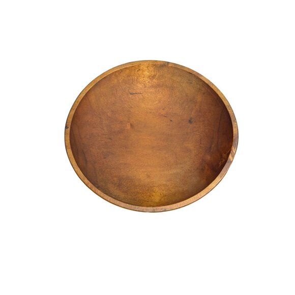 Large Vintage Wooden Salad Bowl patina rustic popcorn salad - Picture 15 of 16